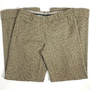 Tan Wool Wide-Leg Pants with Cuff / Size 8